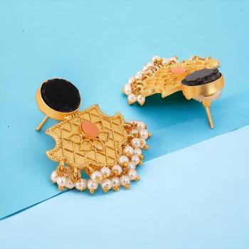 Traditional jhumki matte gold finish earrings 1