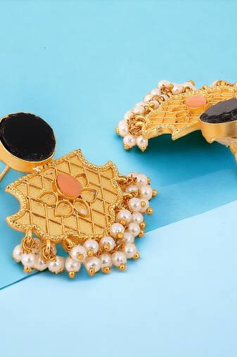 Traditional jhumki matte gold finish earrings