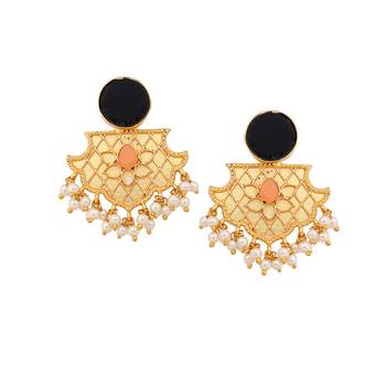 Traditional jhumki matte gold finish earrings 2