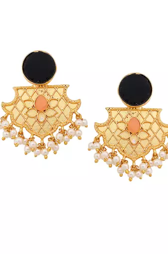 Traditional jhumki matte gold finish earrings