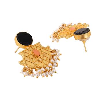 Traditional jhumki matte gold finish earrings 3