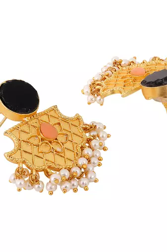 Traditional jhumki matte gold finish earrings