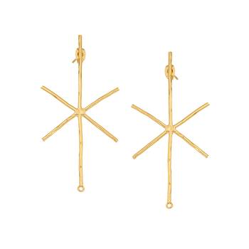 Beautiful matte gold finish earrings 2