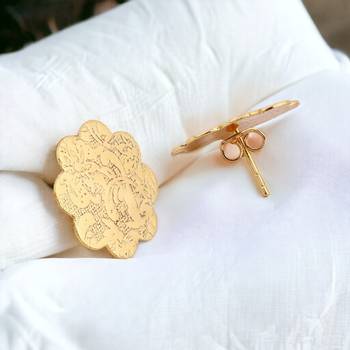 Textured matte gold finish earrings 1