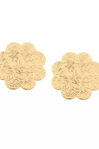Textured matte gold finish earrings