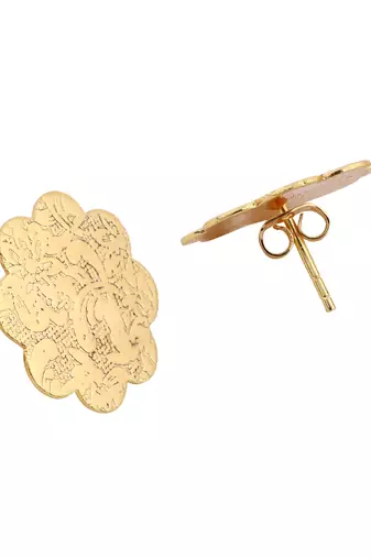 Textured matte gold finish earrings