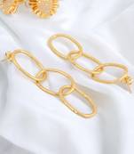 Loop changed matte gold finish earrings