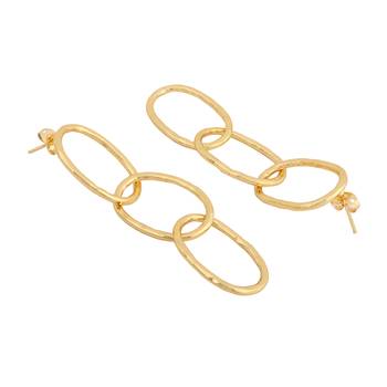 Loop changed matte gold finish earrings 3