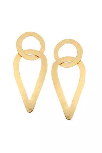 Loop matte gold finish earrings