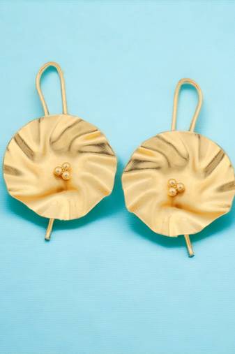 Pretty matte gold finish earrings for partywear