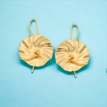 Pretty matte gold finish earrings for partywear 2
