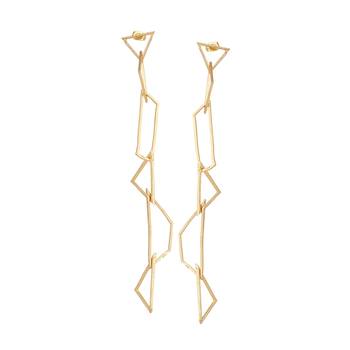 Pretty long matte gold finish earrings for partywear 2