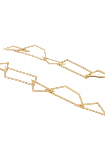Pretty long matte gold finish earrings for partywear
