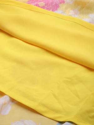 Ethnovog ready to wear yellow digital printed chinon smocking dress 5