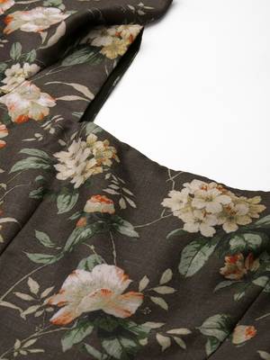 Ethnovog ready to wear grey printed cotton dress 5