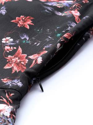 Ethnovog ready to wear black chinon digital printed gown 5