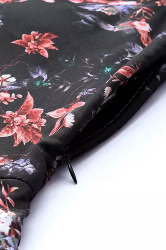 Ethnovog ready to wear black chinon digital printed gown