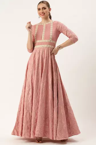 Ethnovog ready to wear mauve sequins embroidered pleated gown