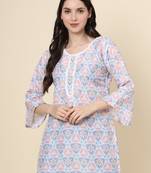 Multy colour cotton fabric smart summer looks short kurti