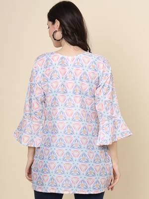 Multy colour cotton fabric smart summer looks short kurti 2