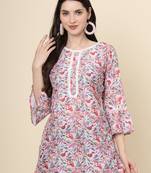 Multy colour cotton fabric smart summer looks short kurti