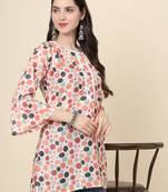 Multy colour cotton fabric smart summer looks short kurti