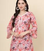 Multy colour cotton fabric smart summer looks short kurti