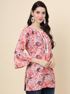 Multy colour cotton fabric smart summer looks short kurti 4