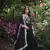 Black colour ethnic looking girlish partywear gown with dupatta