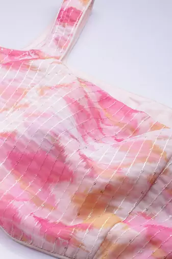 Ethnovog ready to wear multicolored georgette co ords set