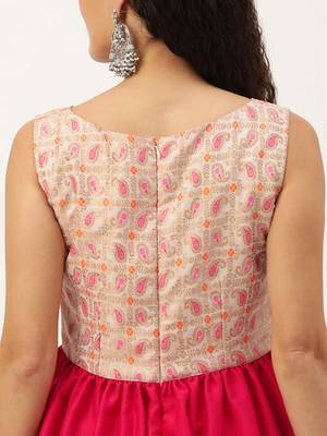 Ethnovog ready to wear white tie n dye nylon n pink kurta set 4