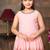 Aarika girls ethnic wear peach colour thread embroidery georgette kurti sharara set with bracelate