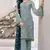 Mint color embroideried faux georgette semi stitched salwar suit