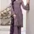 Purple color embroideried faux georgette semi stitched salwar suit