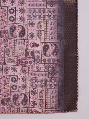 Women art silk, silk blend hand work  kurti pant dupatta set 5