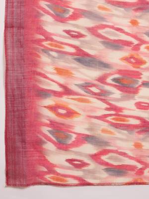 Yoke design v neck thread & hand work silk straight kurta set 5