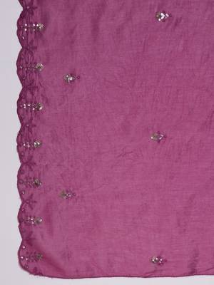 Ethnic motifs embroidered empire thread work silk anarkali kurti set 5