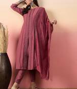Ethnic motifs embroidered straight sequinned pure silk a-line kurta set