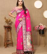 Bfh Soft Paithani Silk Blend Saree With Minakari Weaving Pallu |Paithani Special|Sale|