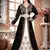 Black & White color Handmade Moroccan Kaftan with hijjab