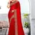 Red Heavy Zari Embroidered Siroski Stone Border Art Silk Party Wear Saree With Matching Blouse Piece