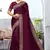 Wine Heavy Zari Embroidered Siroski Stone Border Art Silk Party Wear Saree With Matching Blouse Piece