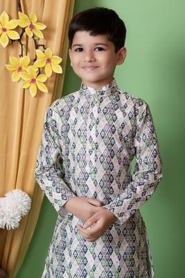 embroidery sequins work dupion silk kurta and dhoti pant set for boys 5