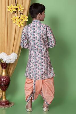 Nfc Creation's Dupion Silk Printed Multicolor Kids Dhoti Kurta Set 2