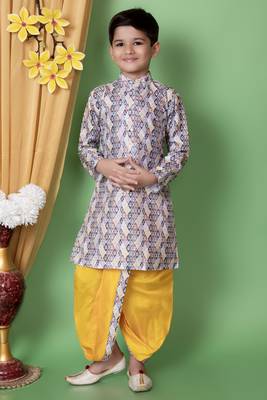 Multicolor Dupion Silk Sequin Work Dhoti Kurta Set 1