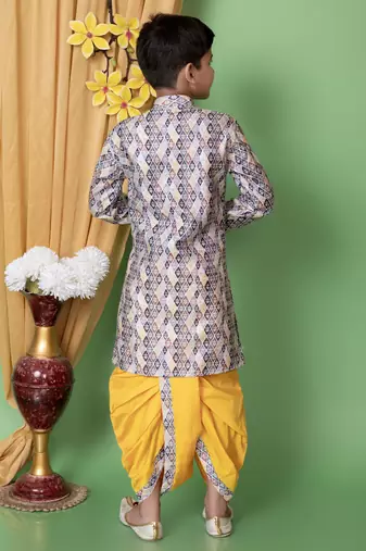 Multicolor Dupion Silk Sequin Work Dhoti Kurta Set