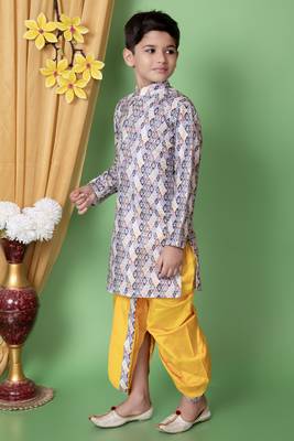 Multicolor Dupion Silk Sequin Work Dhoti Kurta Set 3