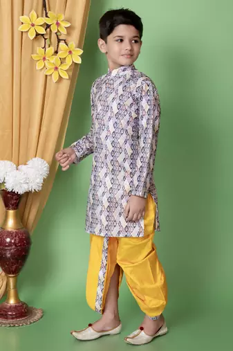 Multicolor Dupion Silk Sequin Work Dhoti Kurta Set