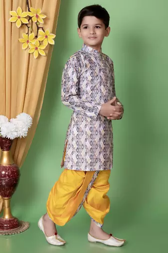 Multicolor Dupion Silk Sequin Work Dhoti Kurta Set