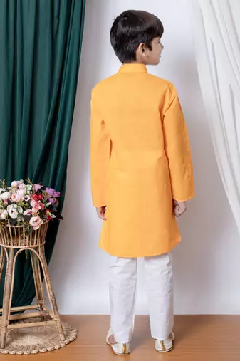embroidery work cotton kurta and pajama set for boys